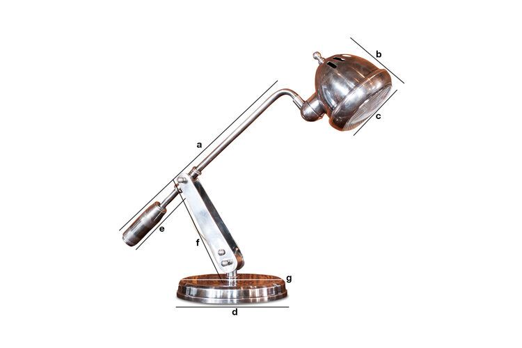 Product Dimensions Silver metal table lamp Elsa