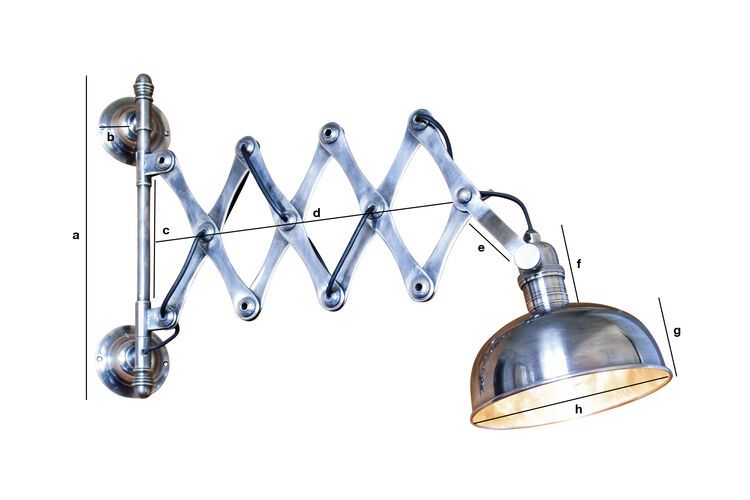 Product Dimensions Silver-plated scissors wall lamp