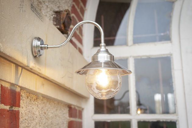 Small silver gooseneck wall sconce Alton