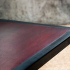 the steel structure, finely worked, contributes to the feeling of lightness of the table.