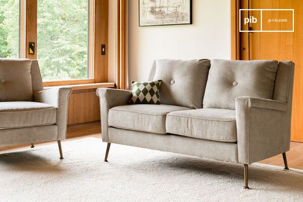 El sofá de 2 plazas de terciopelo gris Elbrouz combina elegancia y confort para realzar cualquier