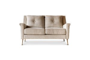 Sofá de 2 plazas de terciopelo beige Elbrousse