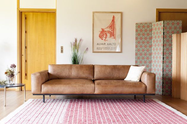 Sofá de 3 plazas de cuero habana Almond