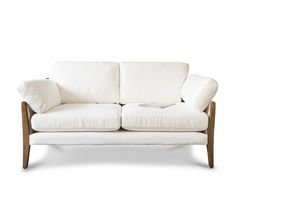 2-seater white linen sofa Ariston