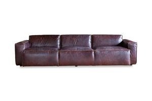 Burgundy leather 3-seater sofa Atsullivan