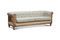 Miniatura Gran sofá Chesterfield de lino y algodón en almendra Montaigu Clipped