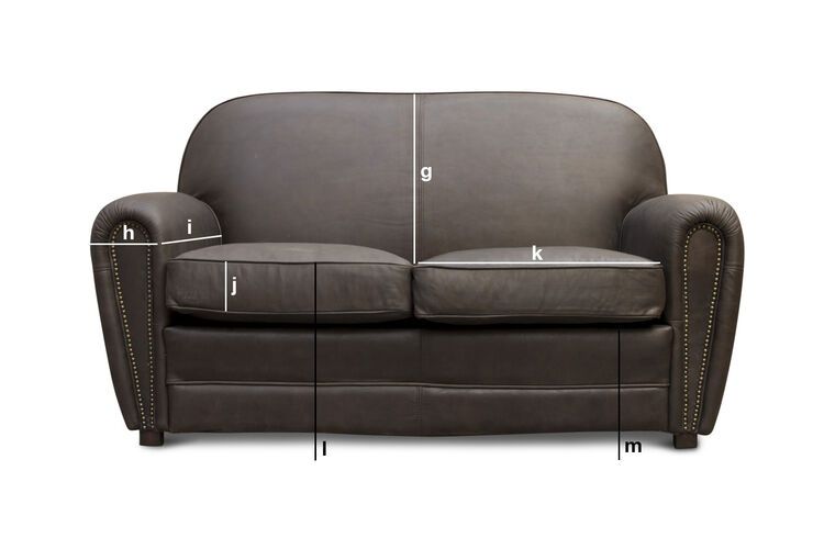 Produktdimensionen Sofa Cigar Club braun