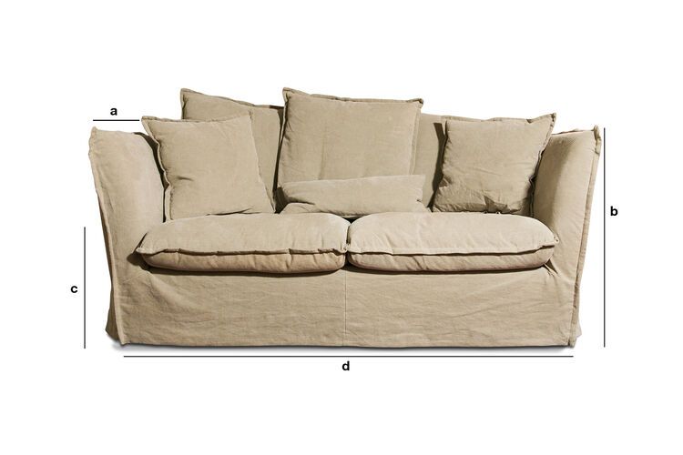 Produktdimensionen Sofa Mélodie Beige