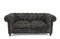 Miniatura Sofá chesterfield de cuero marrón Saint James Clipped