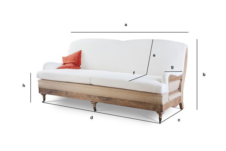 Product Dimensions Sofa with fabric Gustave