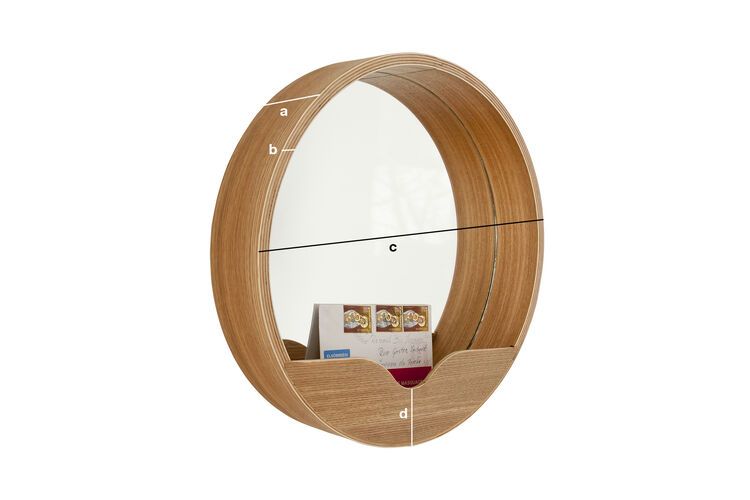 Dimensioni del prodotto Specchio rotondo in legno chiaro Emily