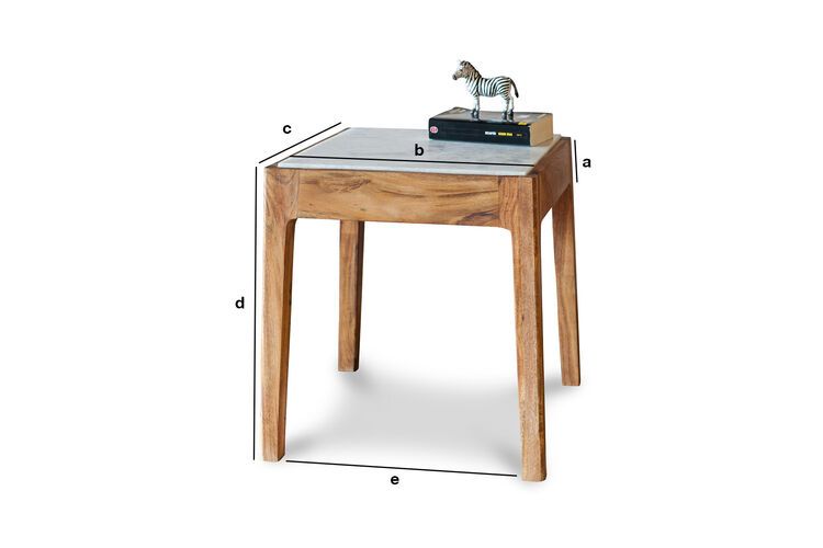 Product Dimensions Square Side Table Marmori