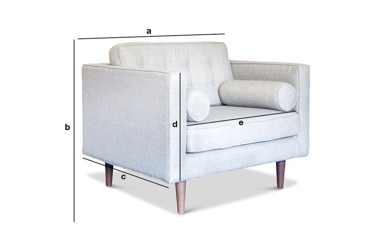 Productafmetingen Stoffen fauteuil Silkeborg