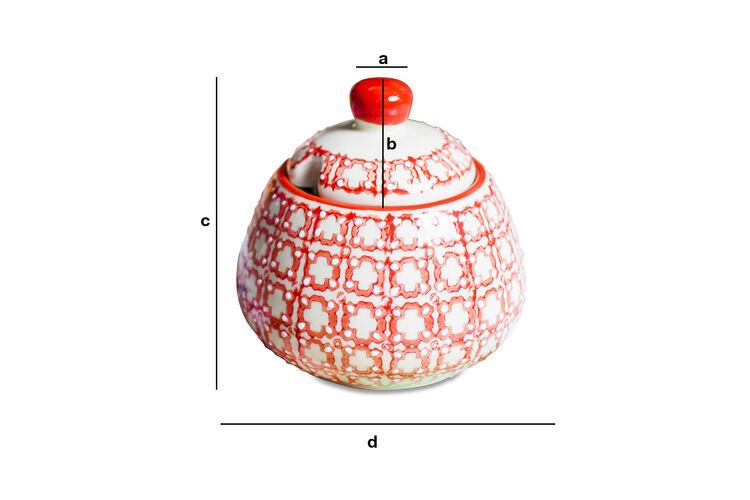 Dimensions du produit Sucrier en porcelaine à motifs Kennedy