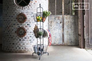 Supporto verticale con 9 cestelli metallici