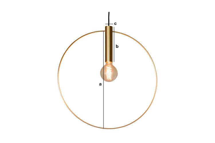 Dimensions du produit Suspension en métal doré Oohalt