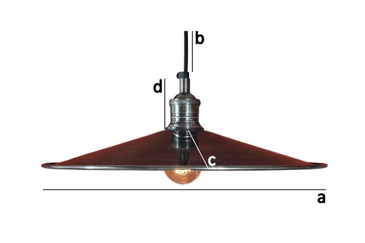 Dimensions du produit Suspension en laiton argenté Elipsa