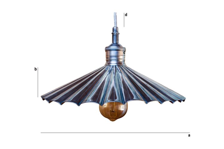 Dimensions du produit Suspension en laiton cannelé argenté Jade
