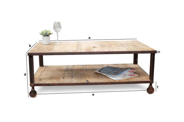 Dimensions du produit Table basse 2 plateaux en bois  Aristodes