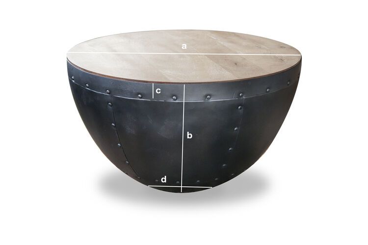 Dimensions du produit Table basse à rivets Lewis