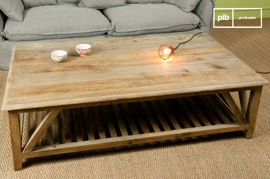 Grande table basse en bois massif
