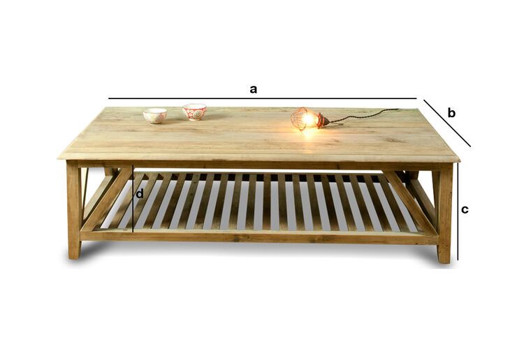 Dimensions du produit Grande table basse en bois massif  Cadynam