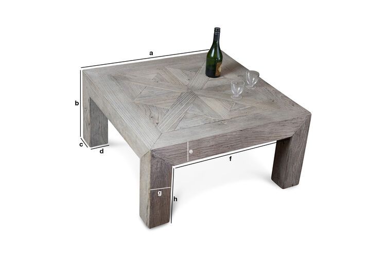 Dimensions du produit Table basse Charpente