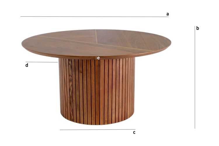 Dimensions du produit Table basse en bois teinte noyer Ligna