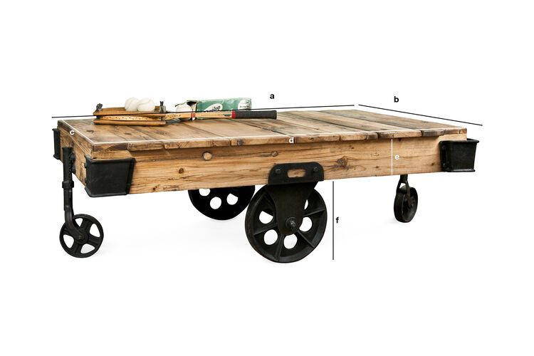 Dimensions du produit Table basse en bois Wood Wagon