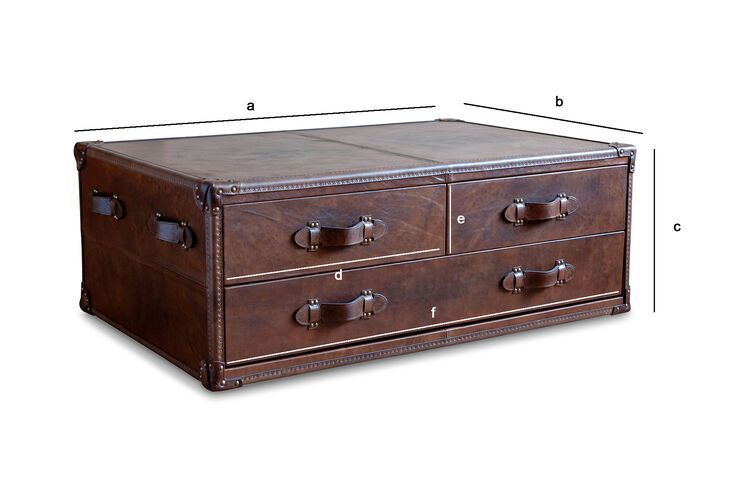 Dimensions du produit Table basse en cuir marron  Goldfield