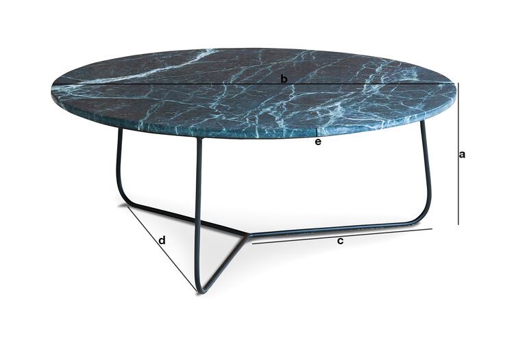 Dimensions du produit Table basse en marbre vert Vertü