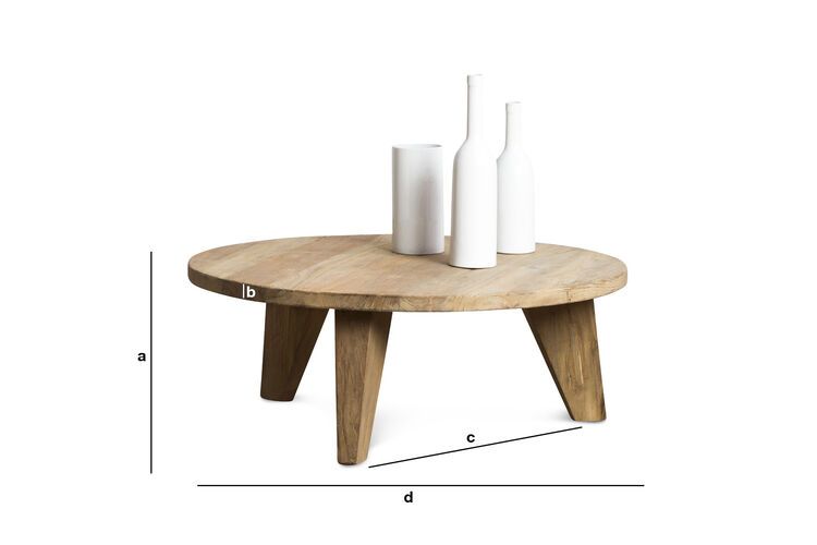 Dimensions du produit Table basse en teck Hërkal
