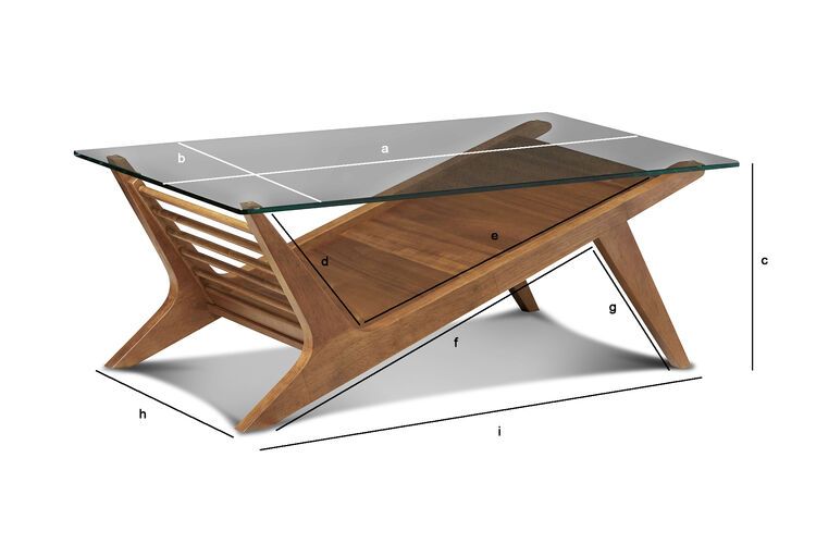 Dimensions du produit Table basse en verre  Kiruna