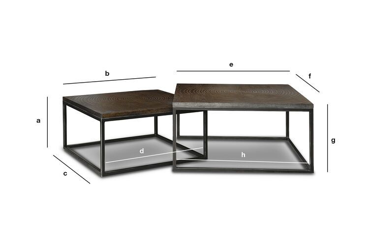 Dimensions du produit Table basse gigogne en bois Trieux Et Jaudy