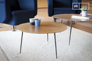 Table basse ronde en métal Two Xylème