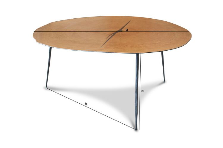 Dimensions du produit Table basse ronde en métal Two Xylème