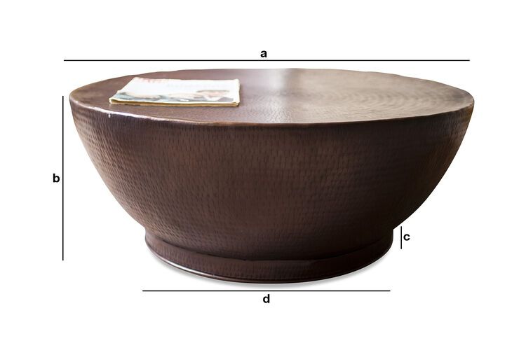 Dimensions du produit Table basse métal Calaba