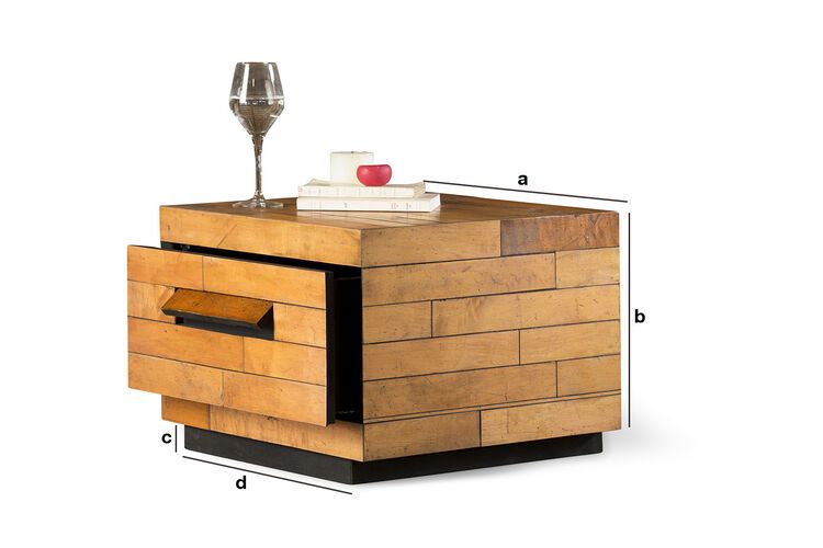 Dimensions du produit Table basse Sheffield carrée