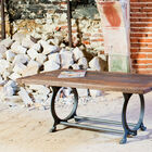 Sublime table basse en bois sombre et fonte.