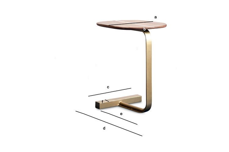 Dimensions du produit Table d'appoint en bois et métal  Pontis