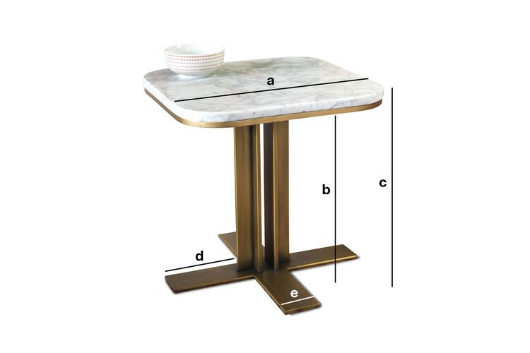 Dimensions du produit Table d'appoint en marbre blanc Carrera