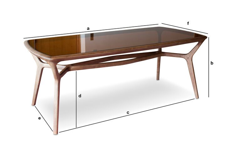 Dimensions du produit Table de repas bois et verre Dagsmark