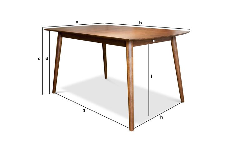 Dimensions du produit Table de repas en acacia verni Chinatown