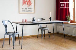 Table de repas en bois et métal  Sherman