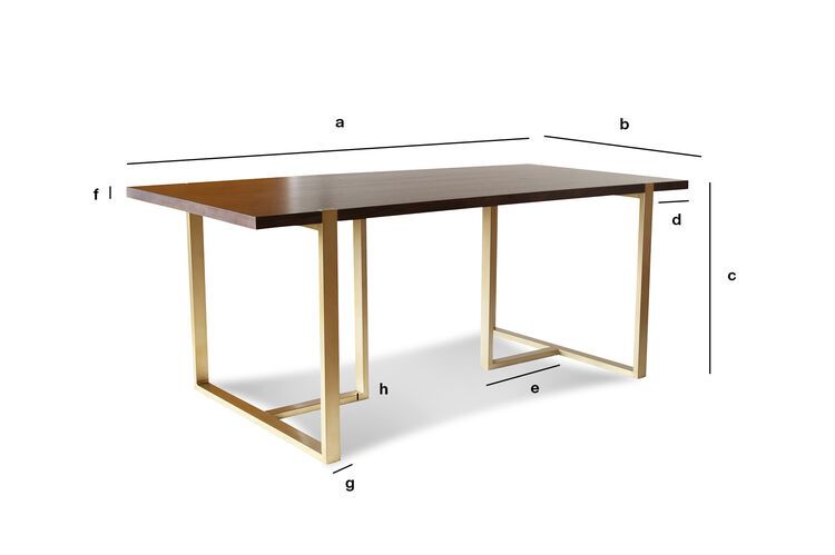 Dimensions du produit Table de repas en noyer  Neutra