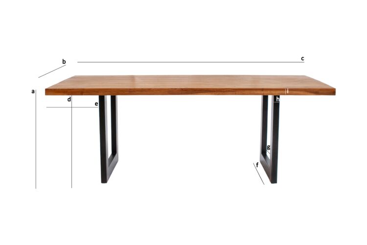 Dimensions du produit Table de repas en teck massif 8 personnes Peterstivy