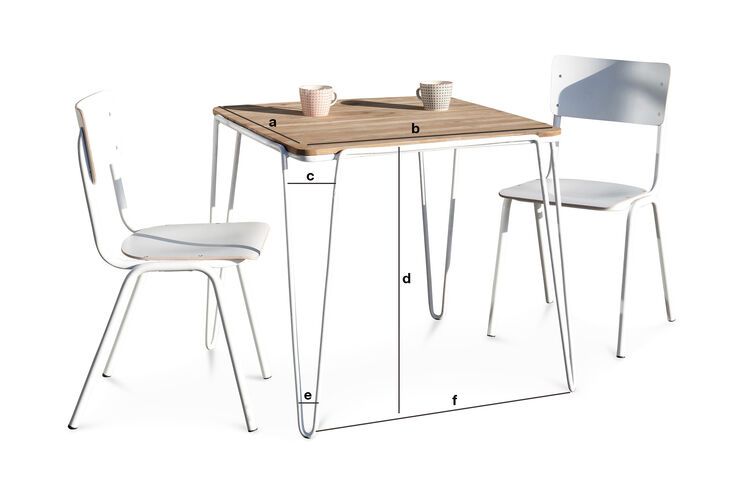 Dimensions du produit Table de repas Espace