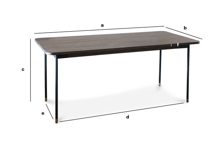 Dimensions du produit Table de repas rectangulaire  Lübeck