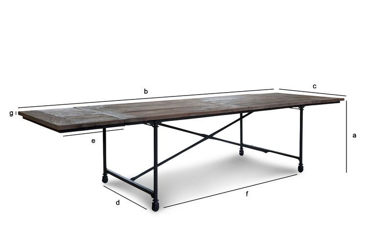 Dimensions du produit Grande table de Tapissier extensible Windsor