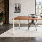 Table en teck massif et métal crème 6 personnes Skagen